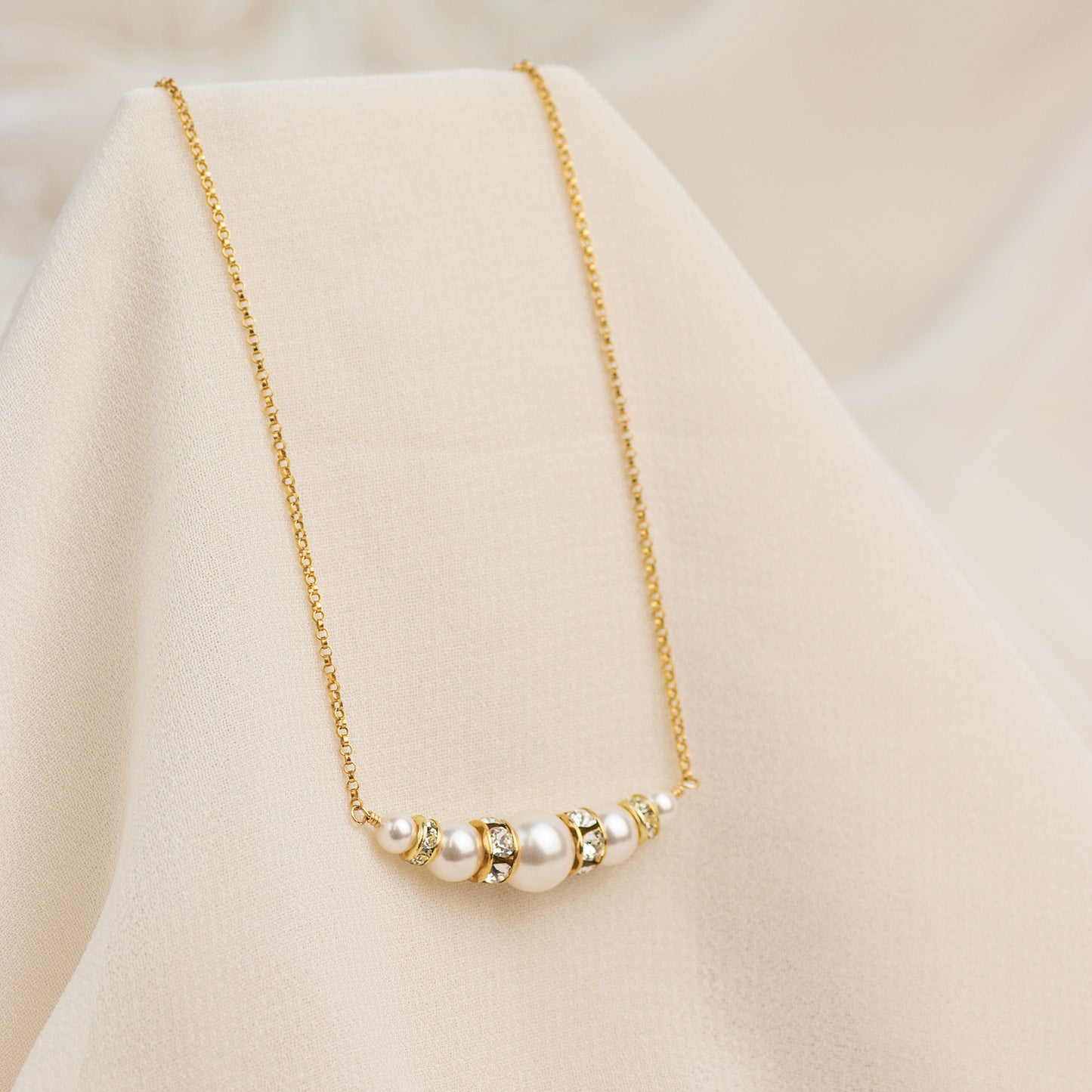 Bridal Back Drop Necklace - Silver & Gold - Annika