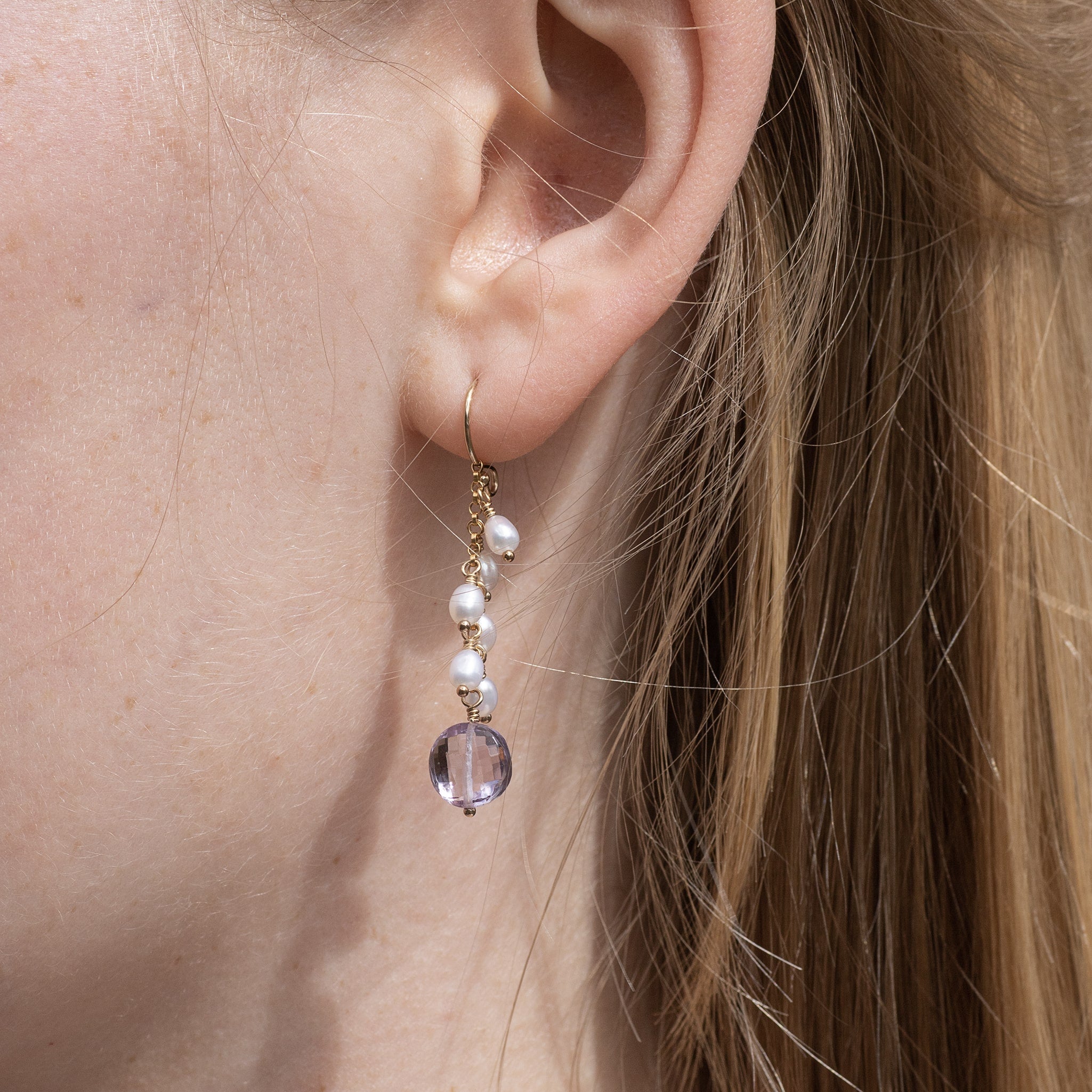 Thoroughly Modern Millie Amethyst and Pearl hot Earrings