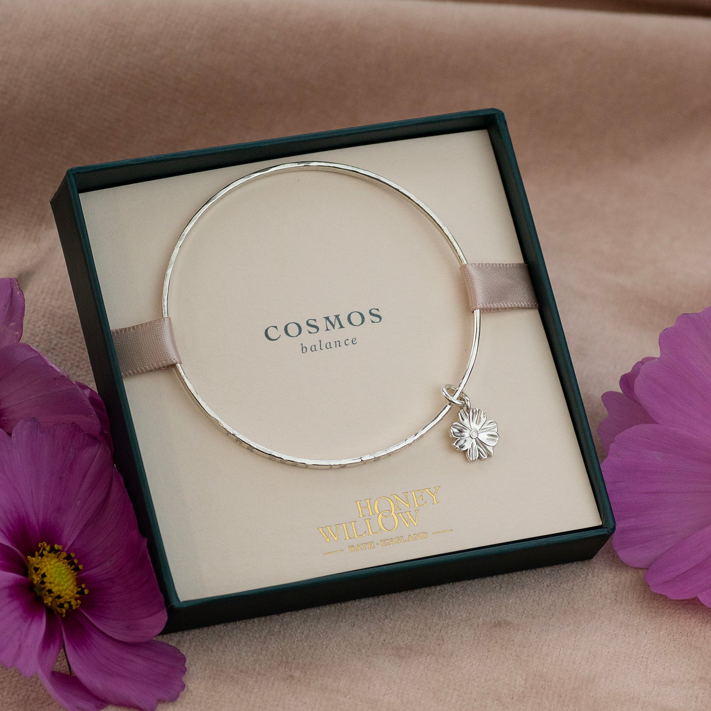 Personalised Cosmos Bangle - Hand-stamped