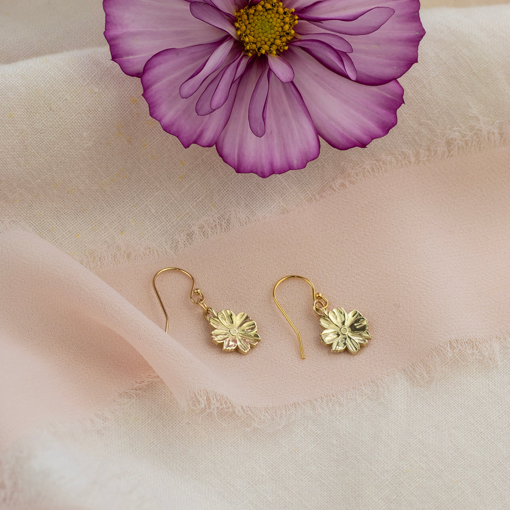 cosmos flower earrings
