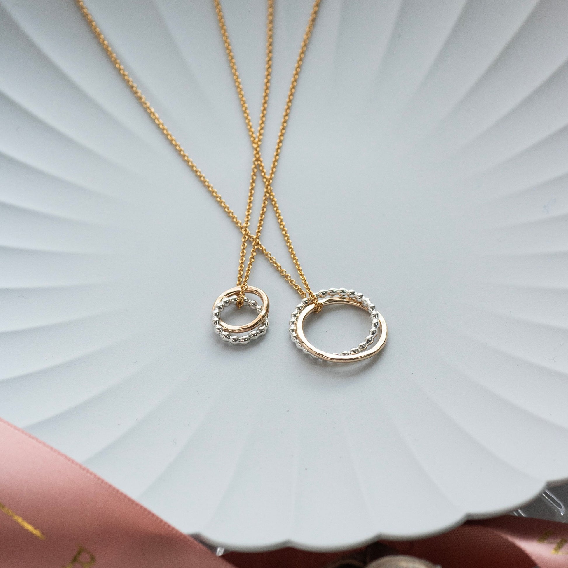 Mother Daughter Necklaces Set of Silver Gold silver