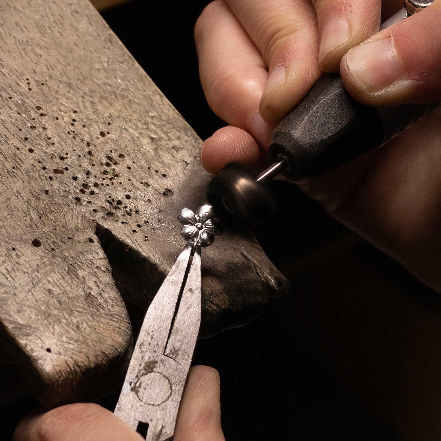 March Birth Flower Jewellery - Personalised Cherry Blossom Open Cuff Bangle - Silver