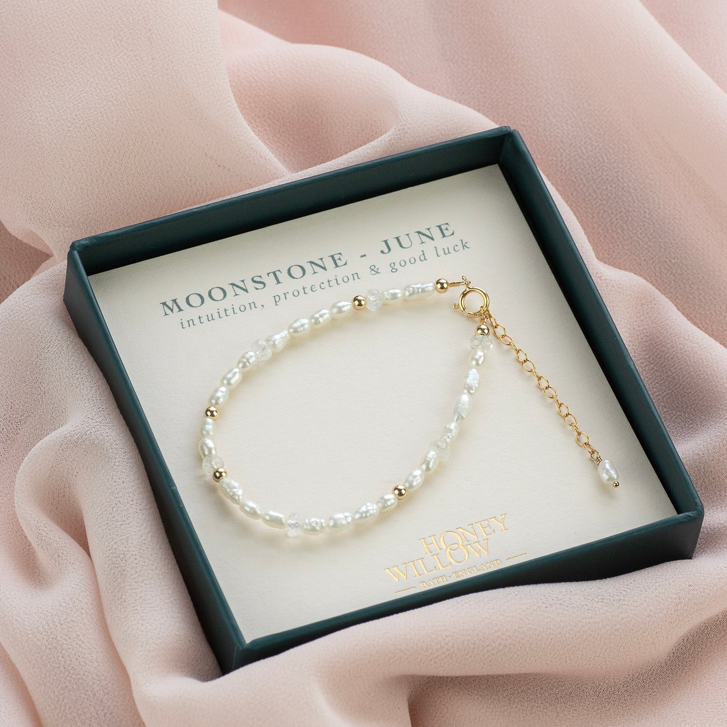 Seed Pearl & Birthstone Bracelet - Silver & Gold