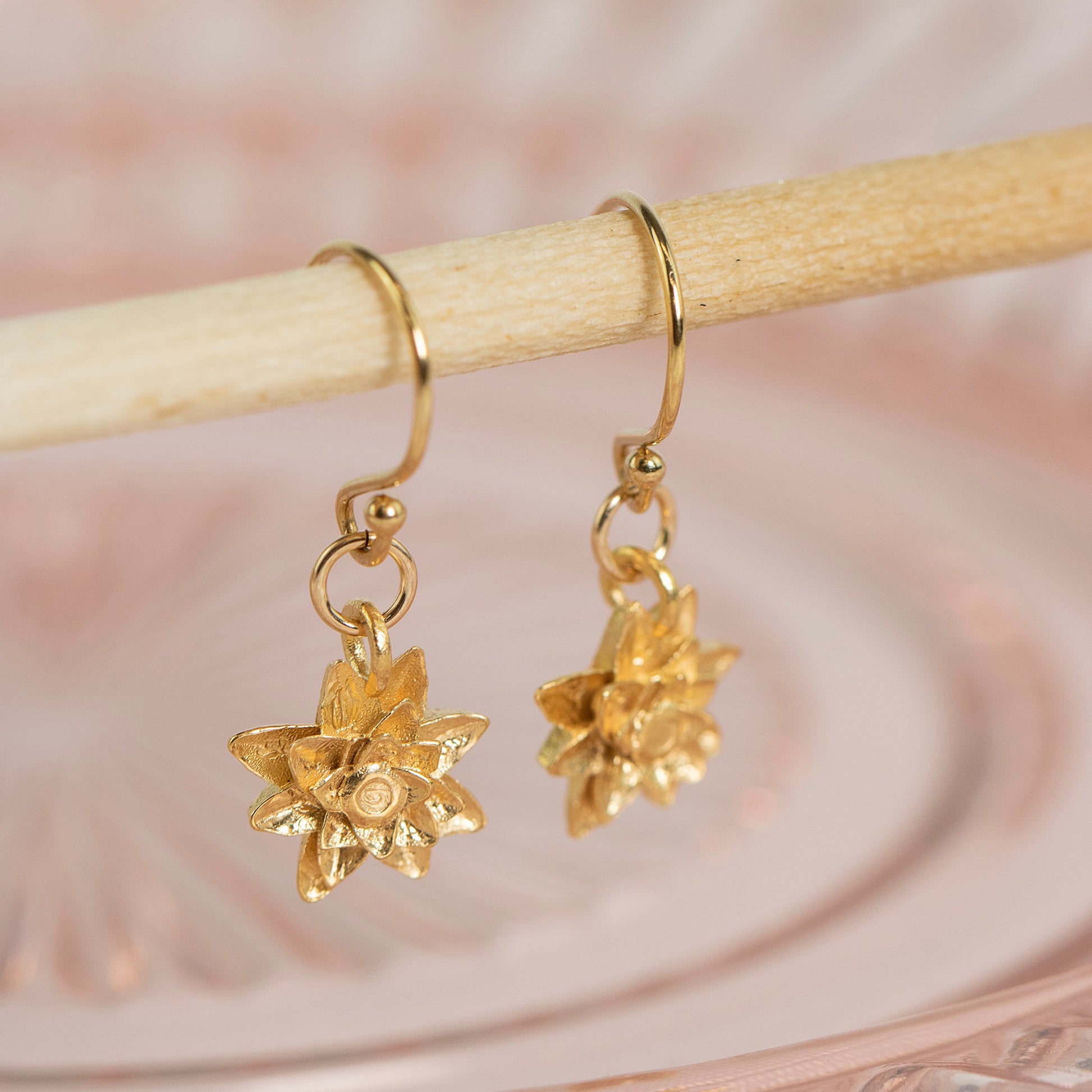 Gold Vermeil Water Lily Earrings