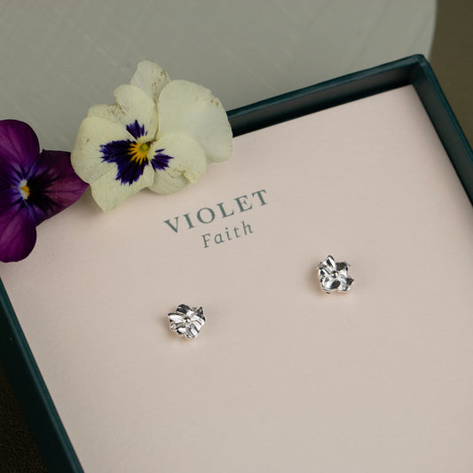 Violet Studs Earrings - Silver