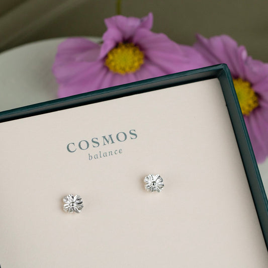 Cosmos Stud Earrings - Silver