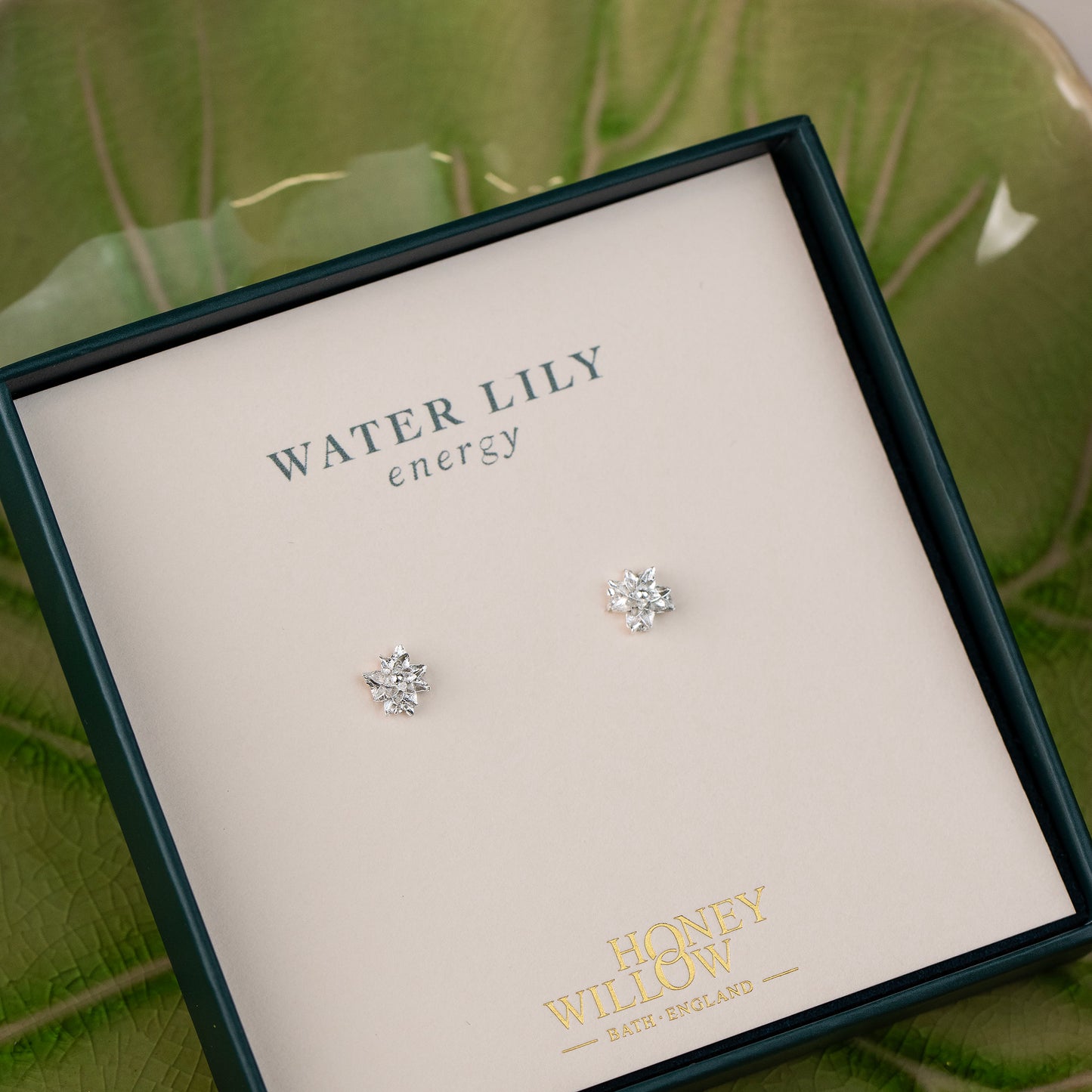 Water Lily Studs Earrings - Silver