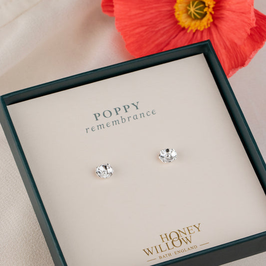 Poppy Stud Earrings - Silver