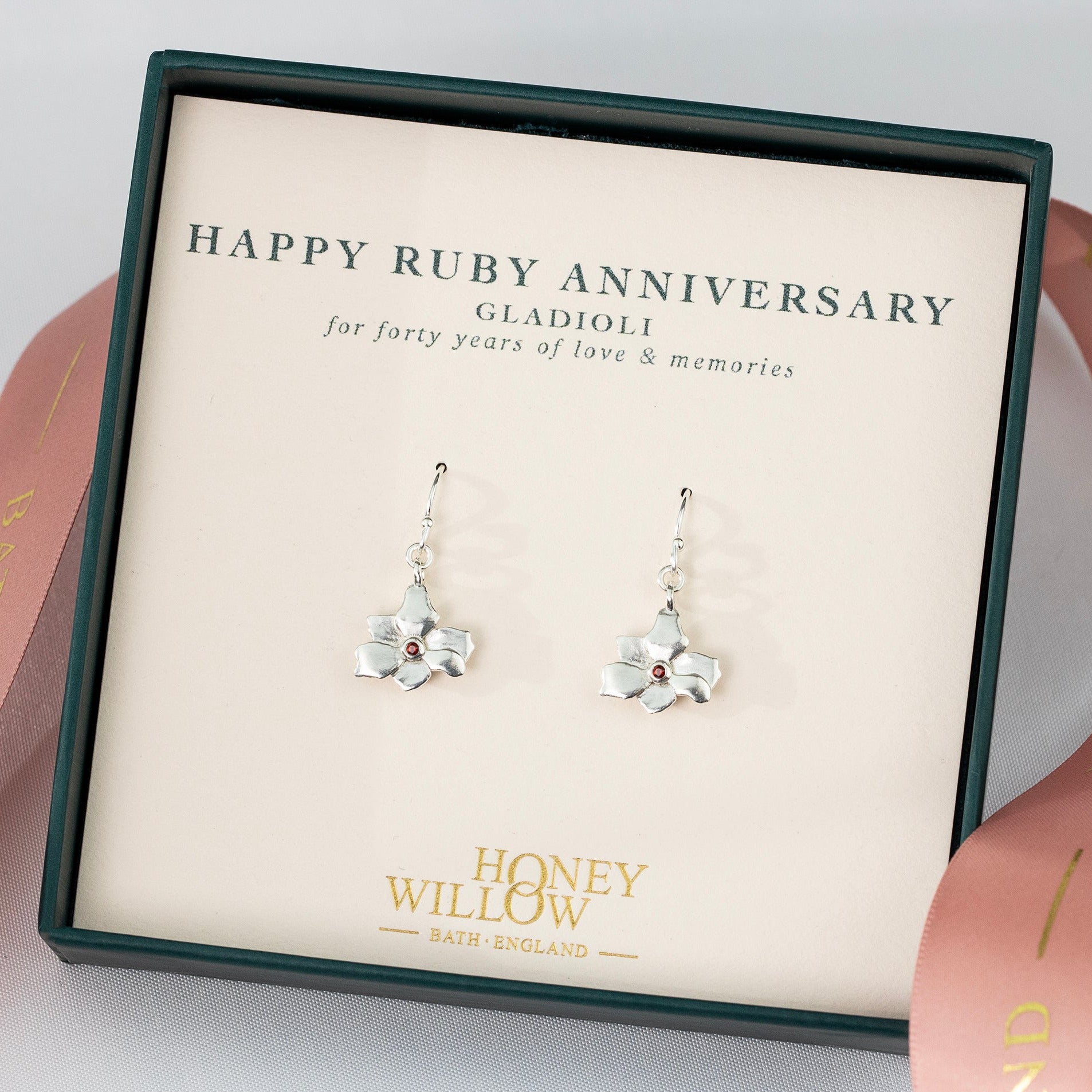40th Anniversary Gift - gladioli earrings