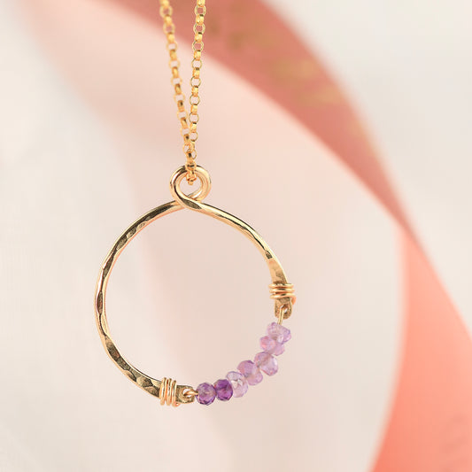 Infinity Birthstone Necklace - Silver & Gold