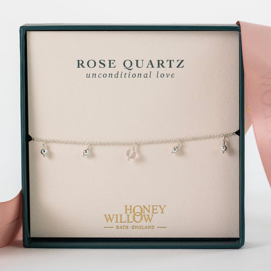 Rose Quartz Bracelet - Unconditional Love - Silver & Gold