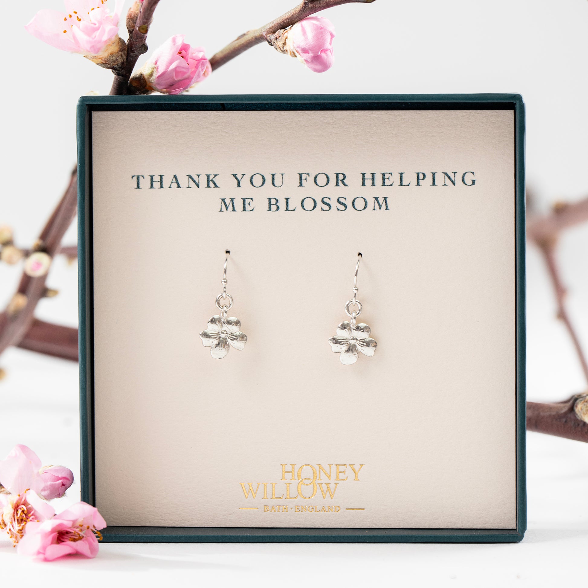 Thank you for helping me blossom earrings