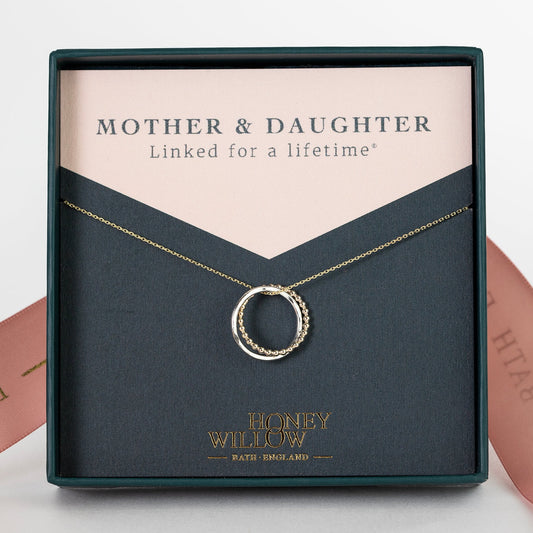 Mother & Daughter necklace 9kt gold