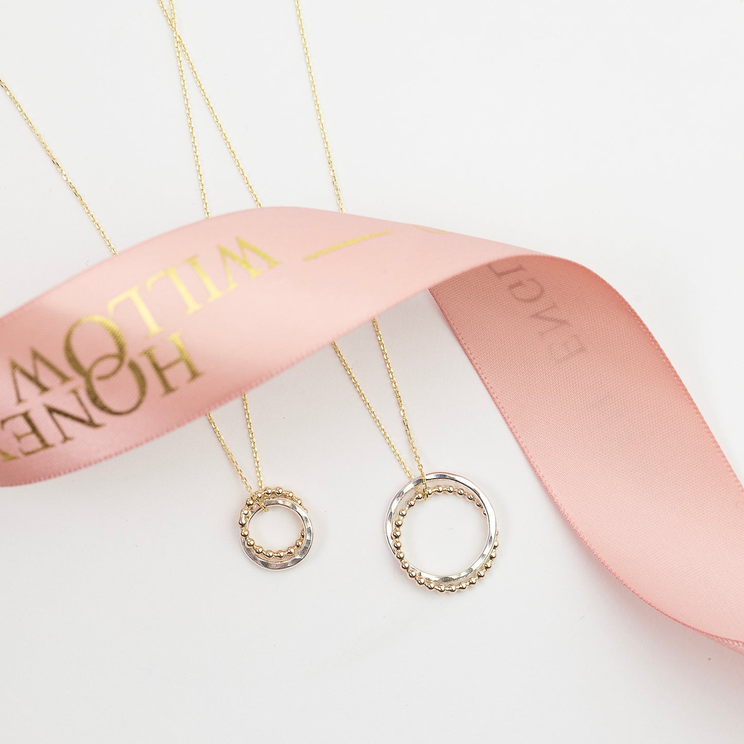 Grandmother & Granddaughter Necklaces Set of 2 - 9kt Gold & Silver