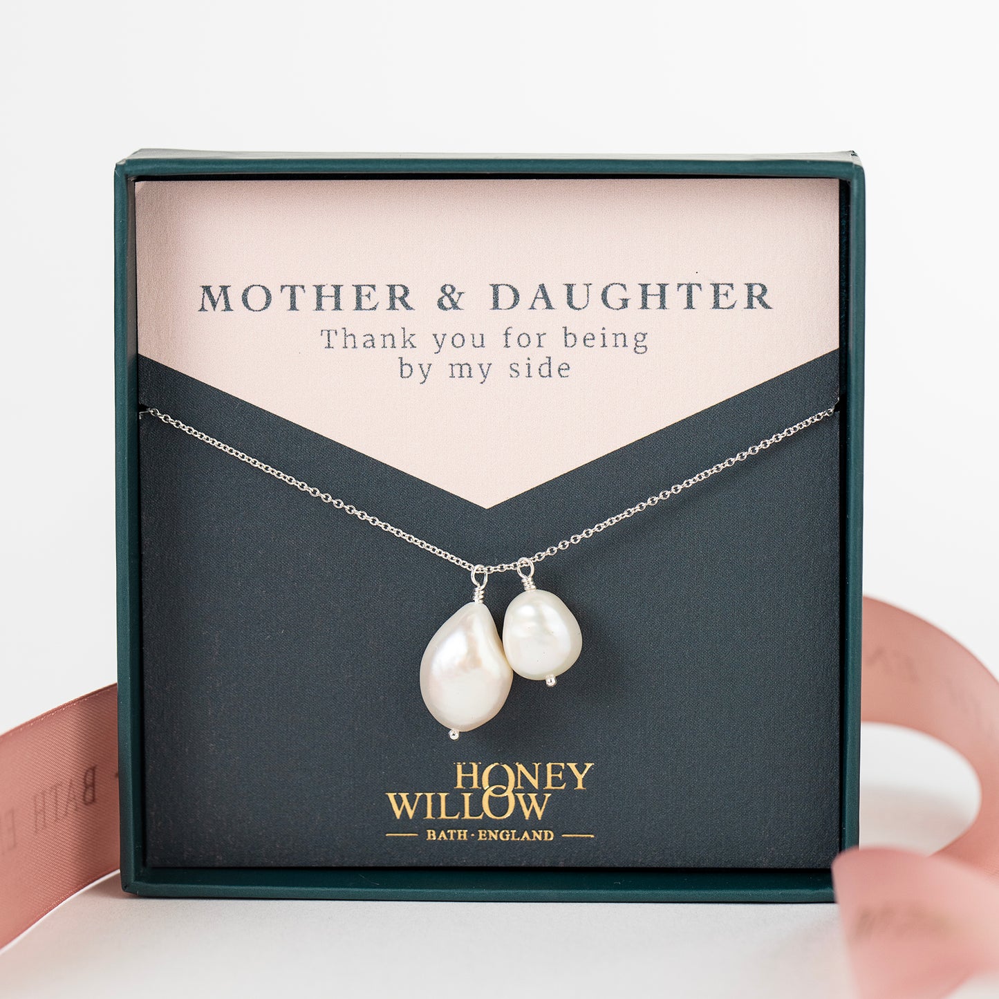 Mother & Daughter Pearl Necklace - Silver & Gold