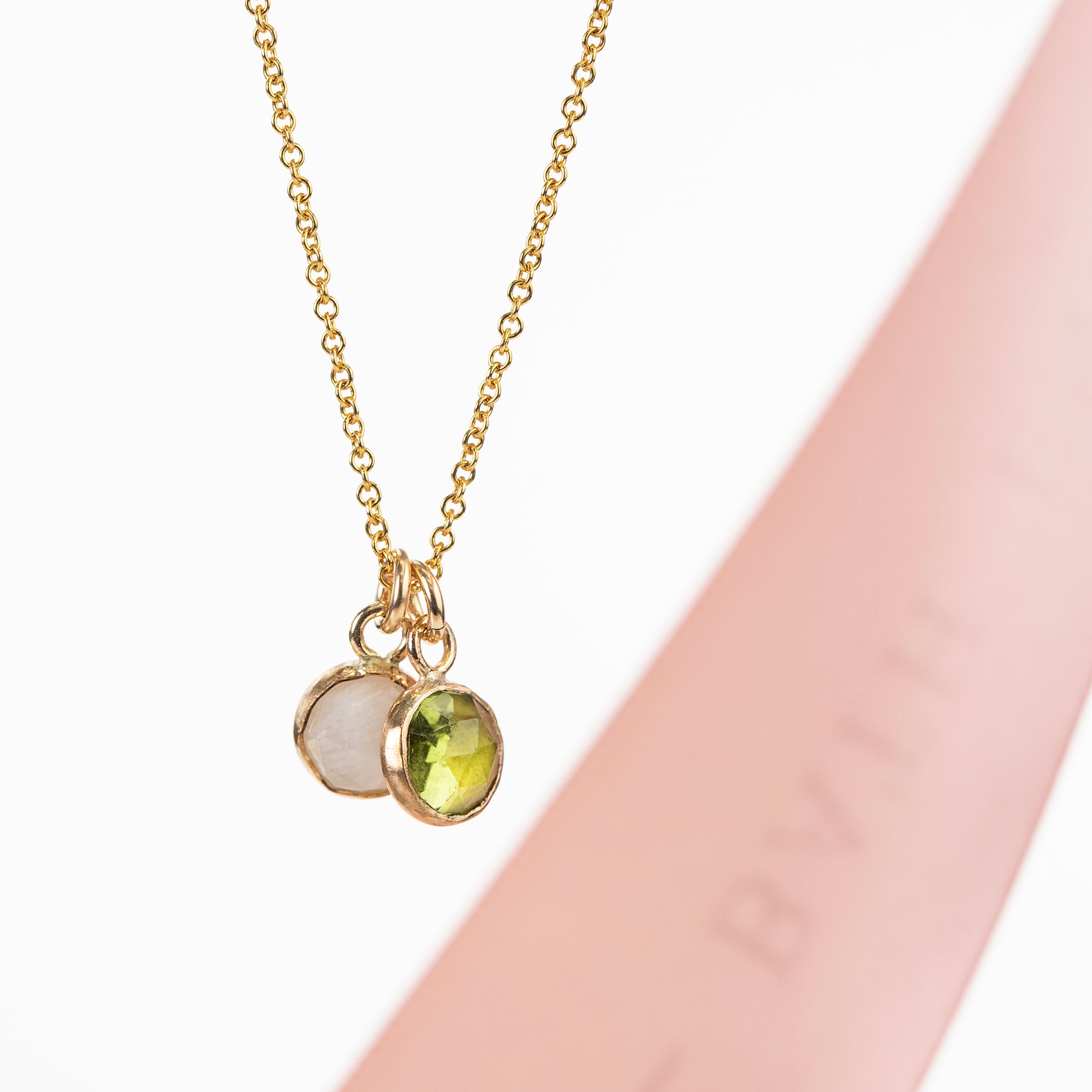 Double Birthstone Necklace Birthstones for Loved Ones