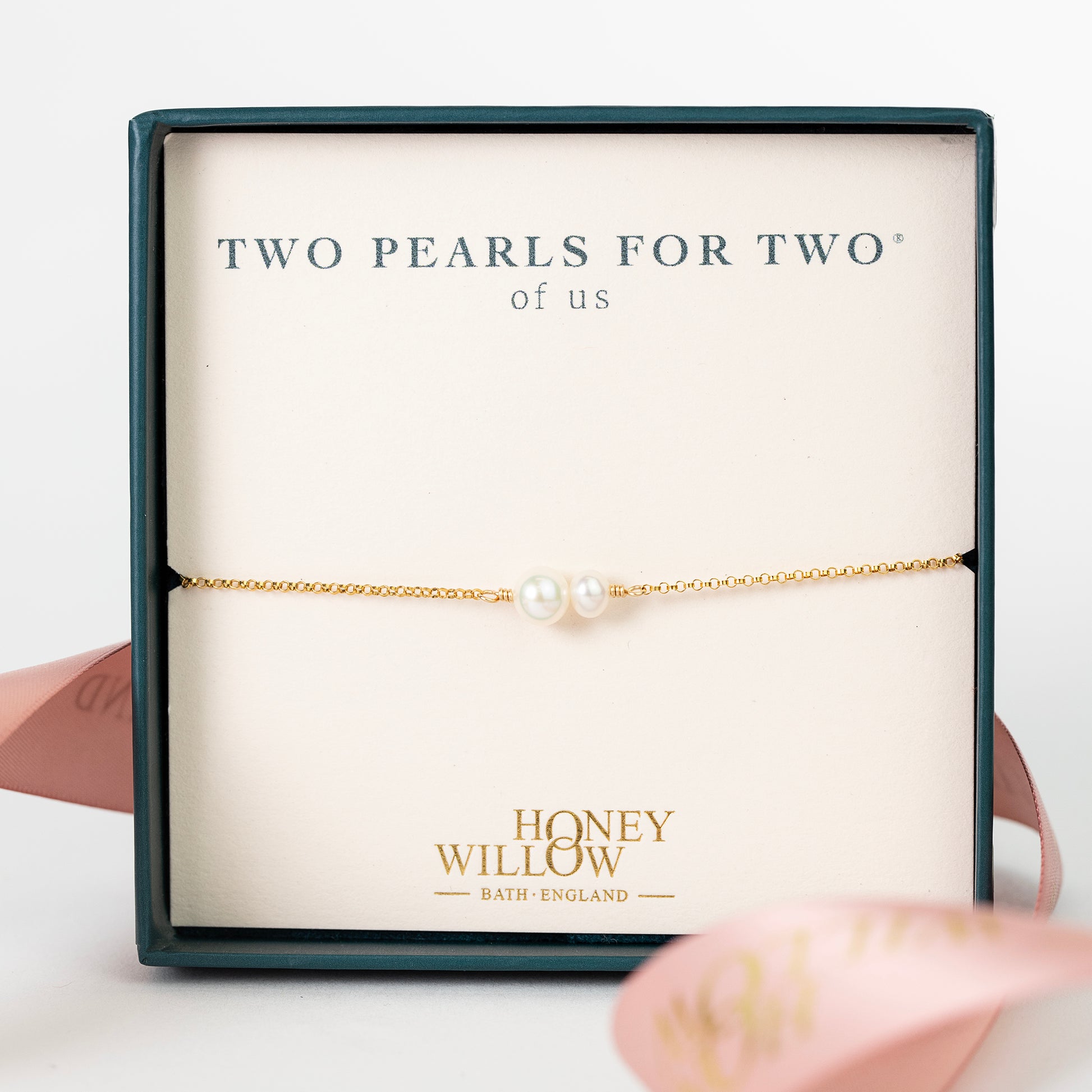 Double Pearl Bracelet - Two Pearls for Two Loved Ones