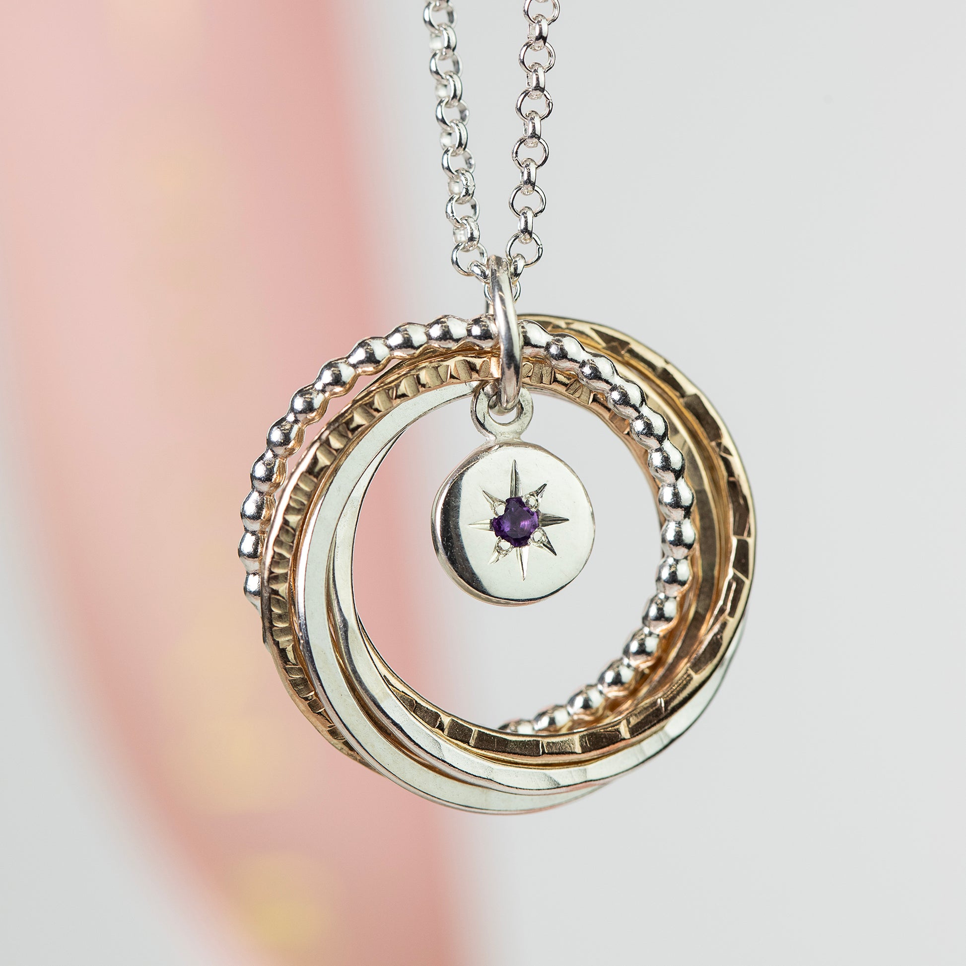 60th Birthday Birthstone Necklace The Original Links for Decades Necklace Silver Gold 16 inches inch extender