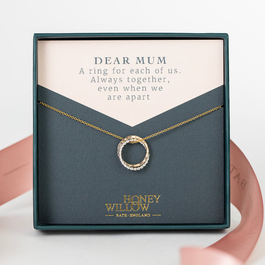 Mother Daughter Necklace for Mother - A Ring for Each of Us