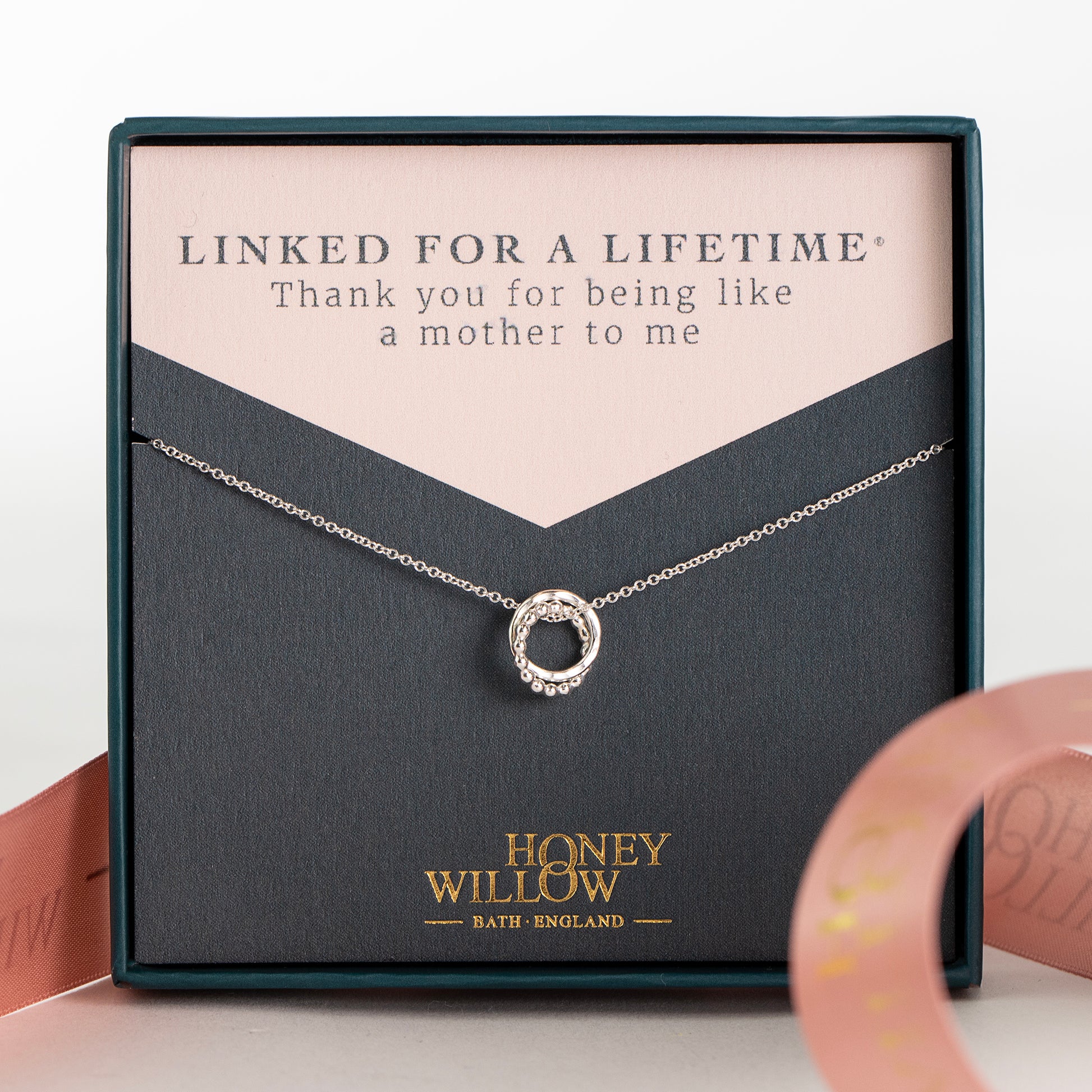Gift for Mother Figure - Linked for a Lifetime Necklace - Silver Love Knot