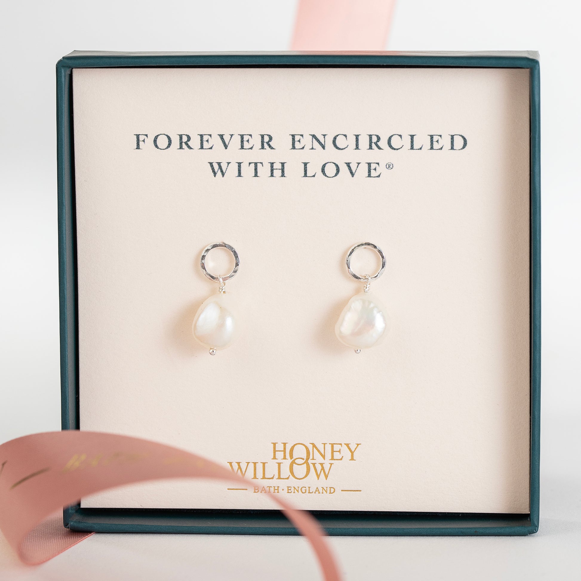 Silver Halo Pearl Earrings - Forever Encircled With Love