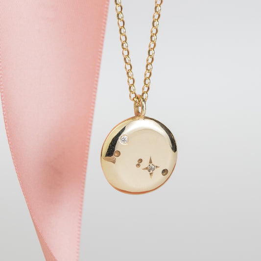 Taurus Constellation Necklace - Diamonds & 9kt Gold