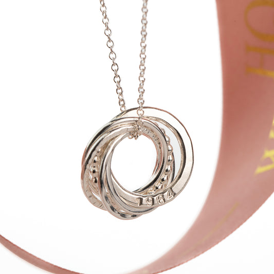 Personalised 60th Birthday Necklace - The Original 6 Links for 6 Decades Necklace - Petite Silver