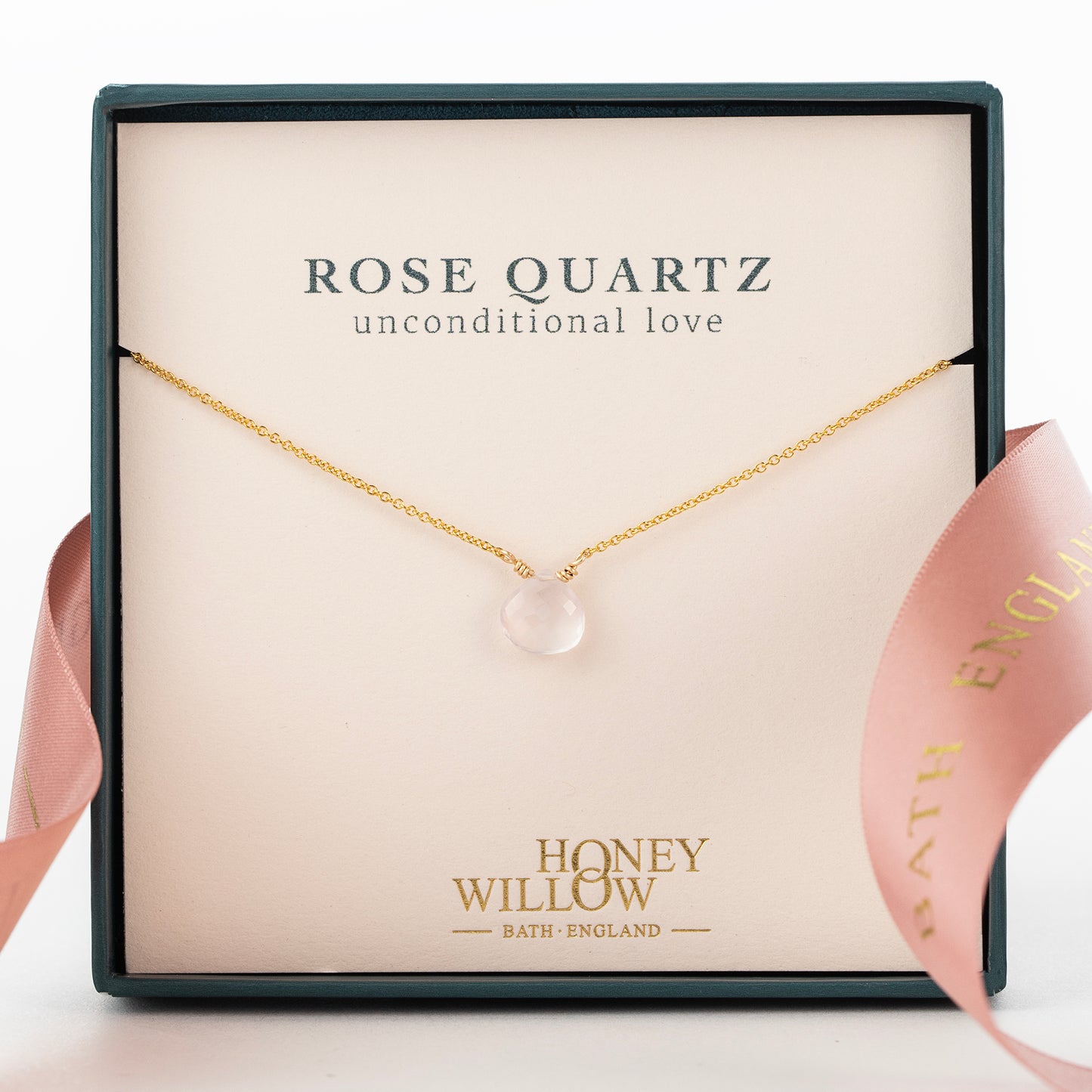Rose Quartz Necklace - Unconditional Love - Silver, Gold & Rose Gold