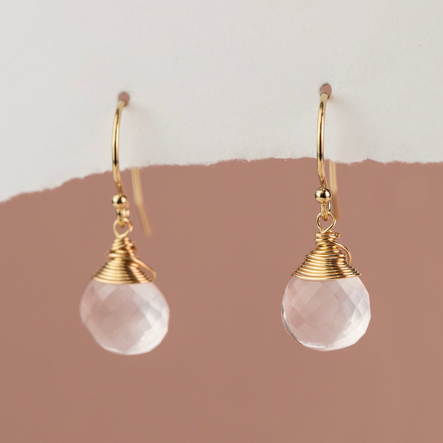 Rose Quartz Earrings - Unconditional Love - Silver, Gold & Rose Gold