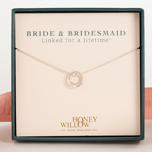 Bride & Bridesmaid Silver Love Knot Necklace