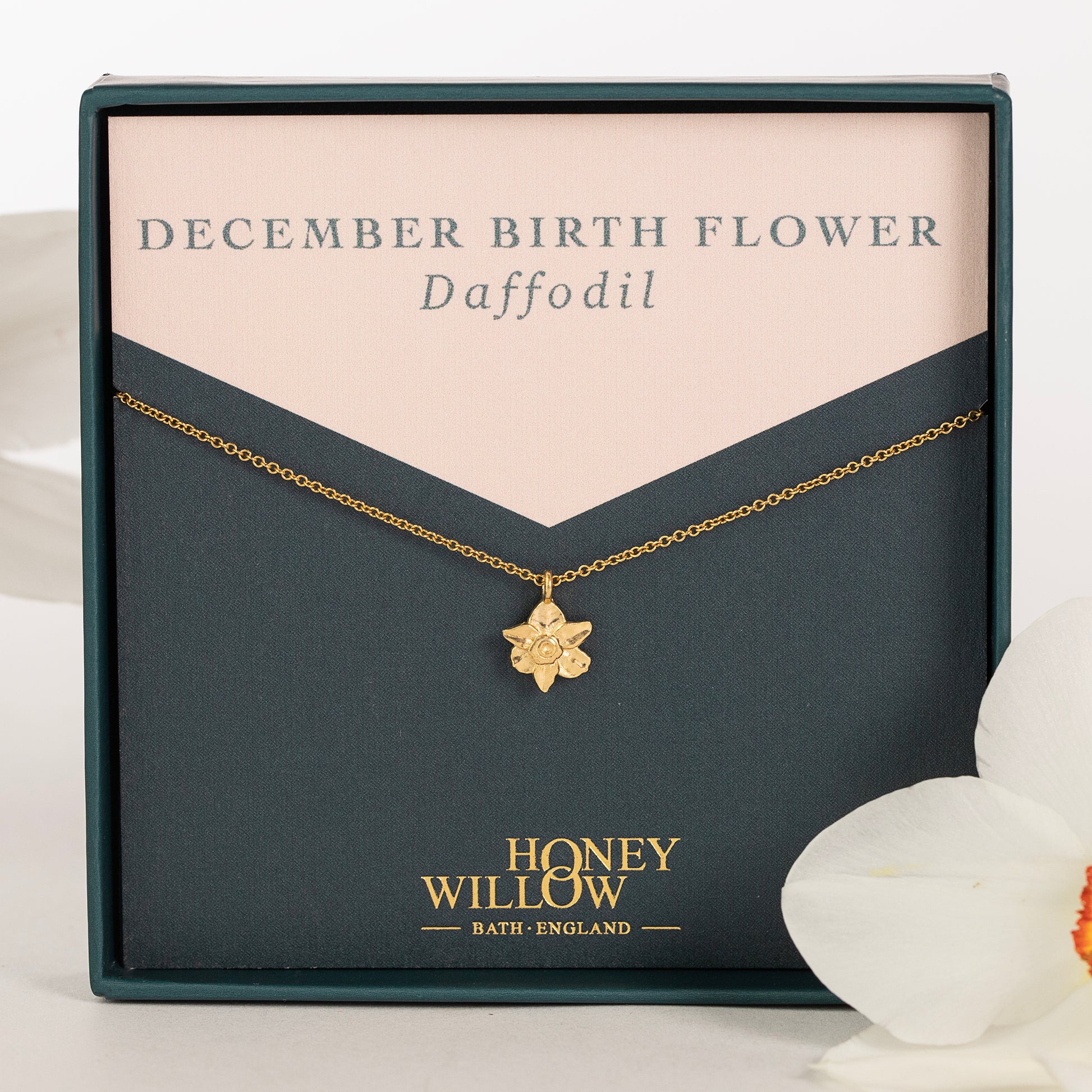 gold vermeil daffodil necklace