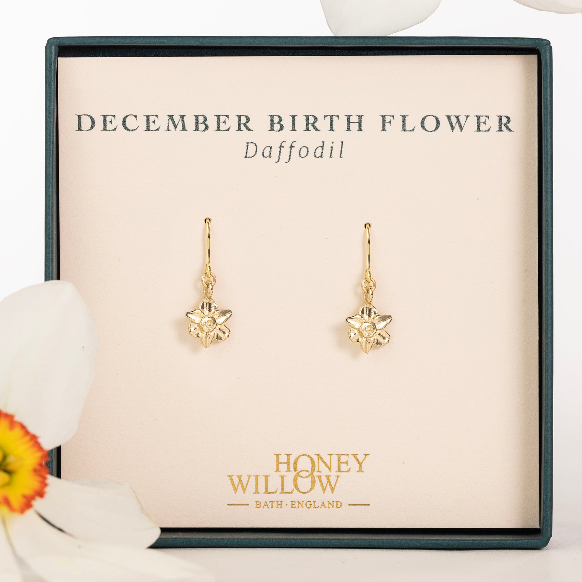 December Birth Flower Earrings - Daffodil - 9kt Gold