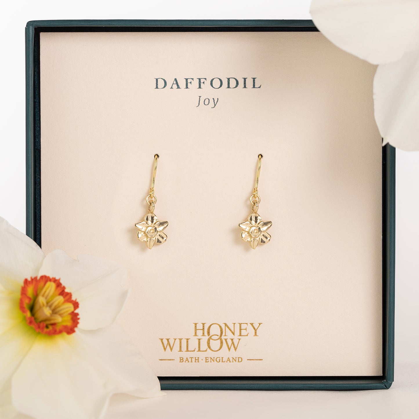 Daffodil Flower Earrings - Joy - 9kt Gold