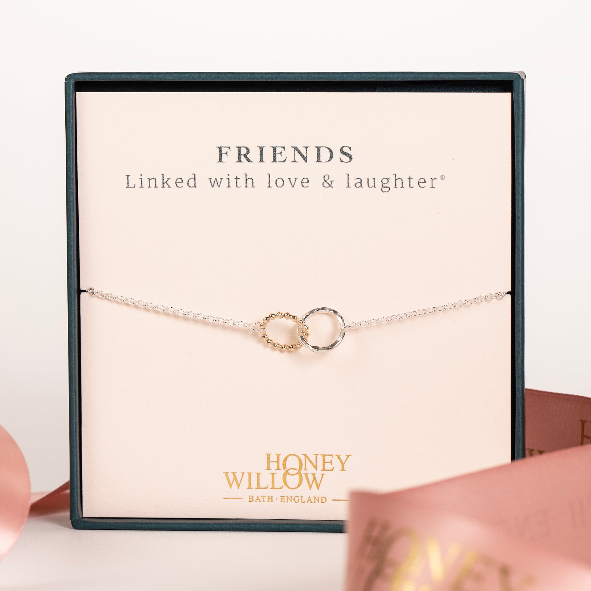 Friendship Gift Love Link Bracelet 9kt Gold Silver – Honey