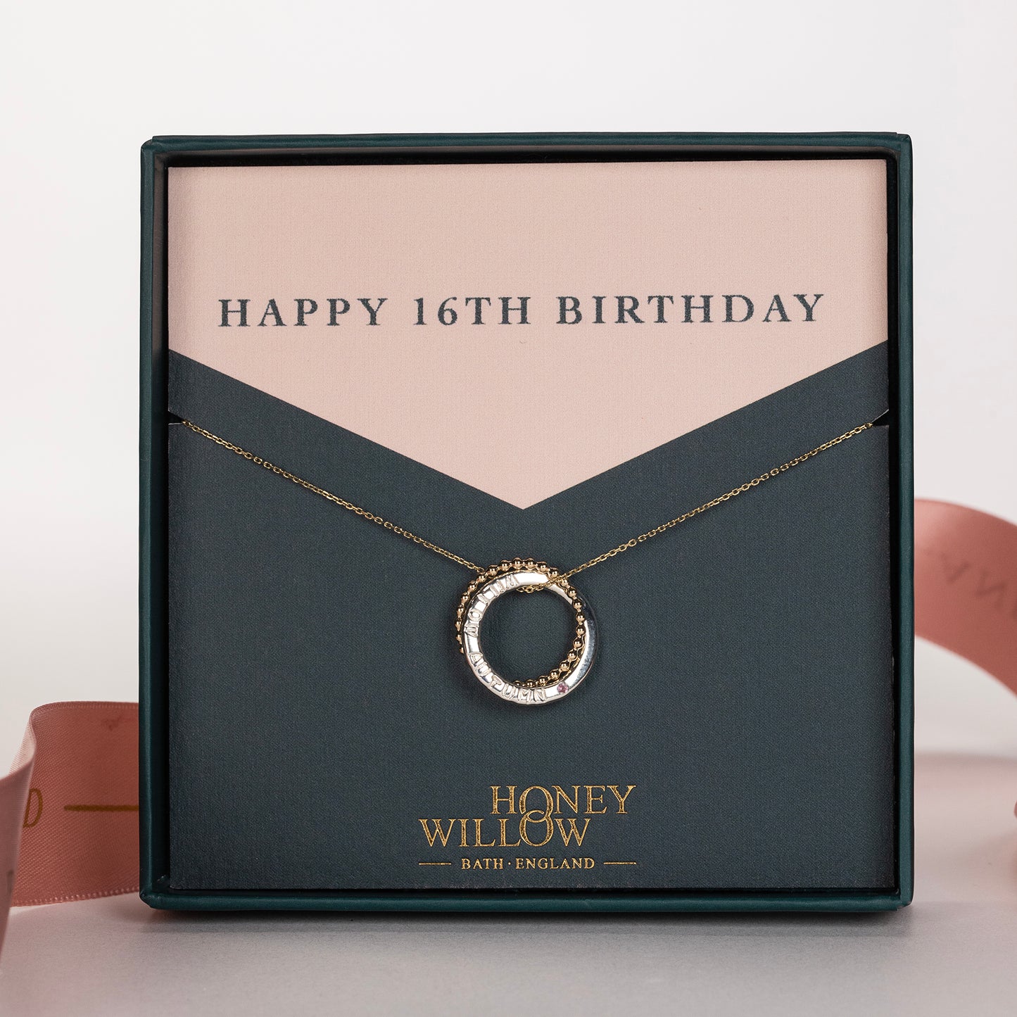 16th Birthday Gift - Personalised Birthstone Necklace - Petite 9kt Gold & Silver (Copy)