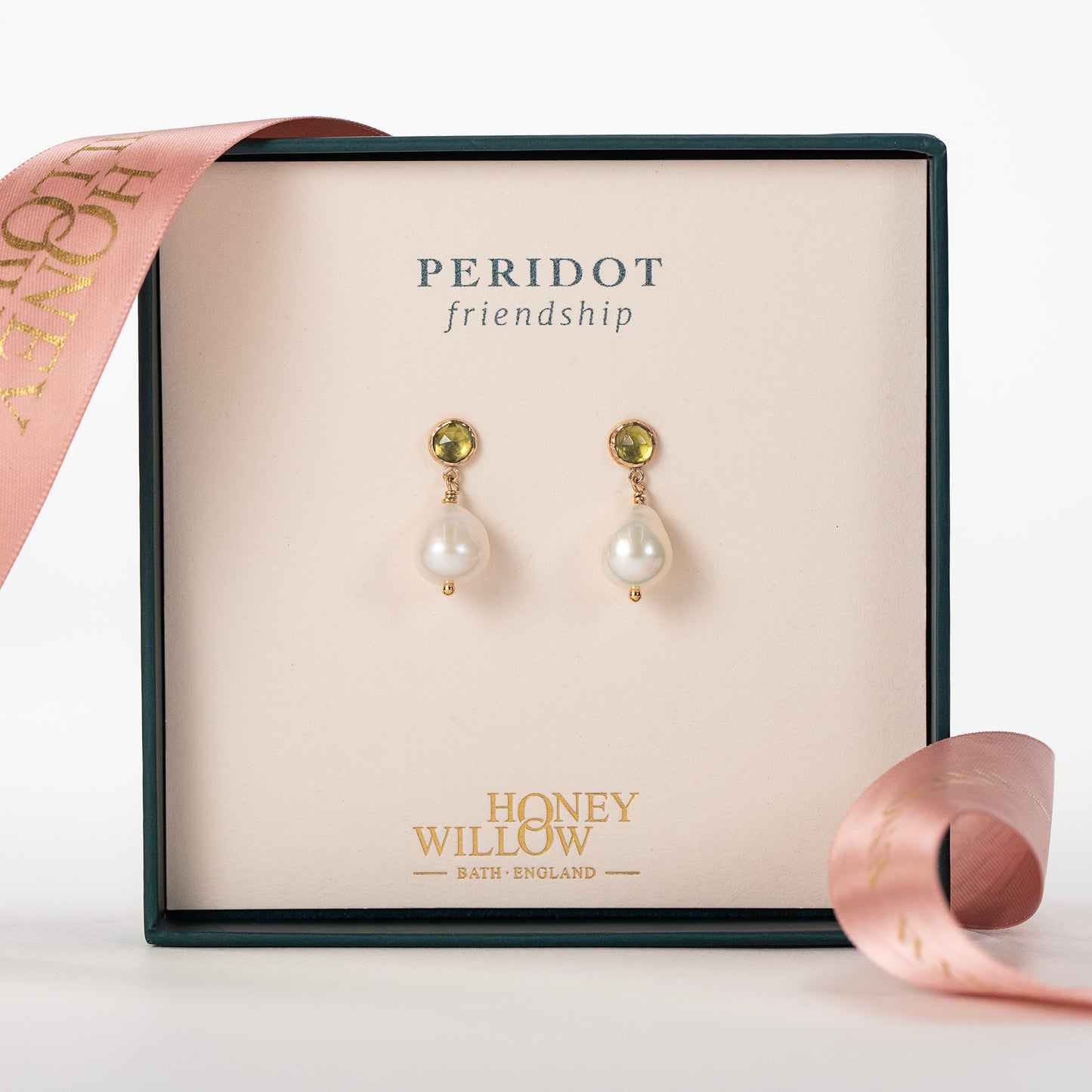 Peridot & Pearl Earrings - Silver & Gold