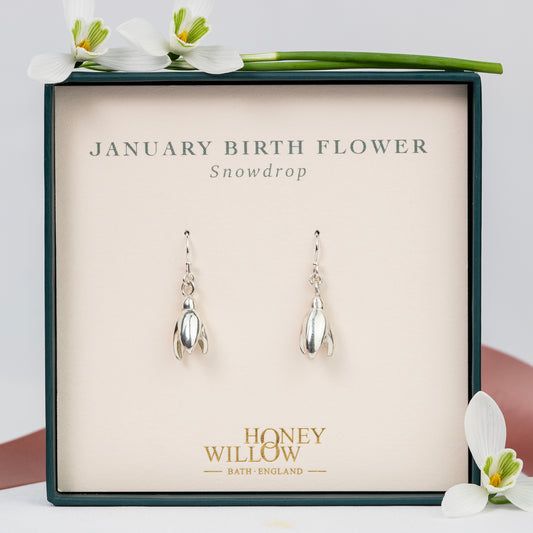 january birth flower earrings