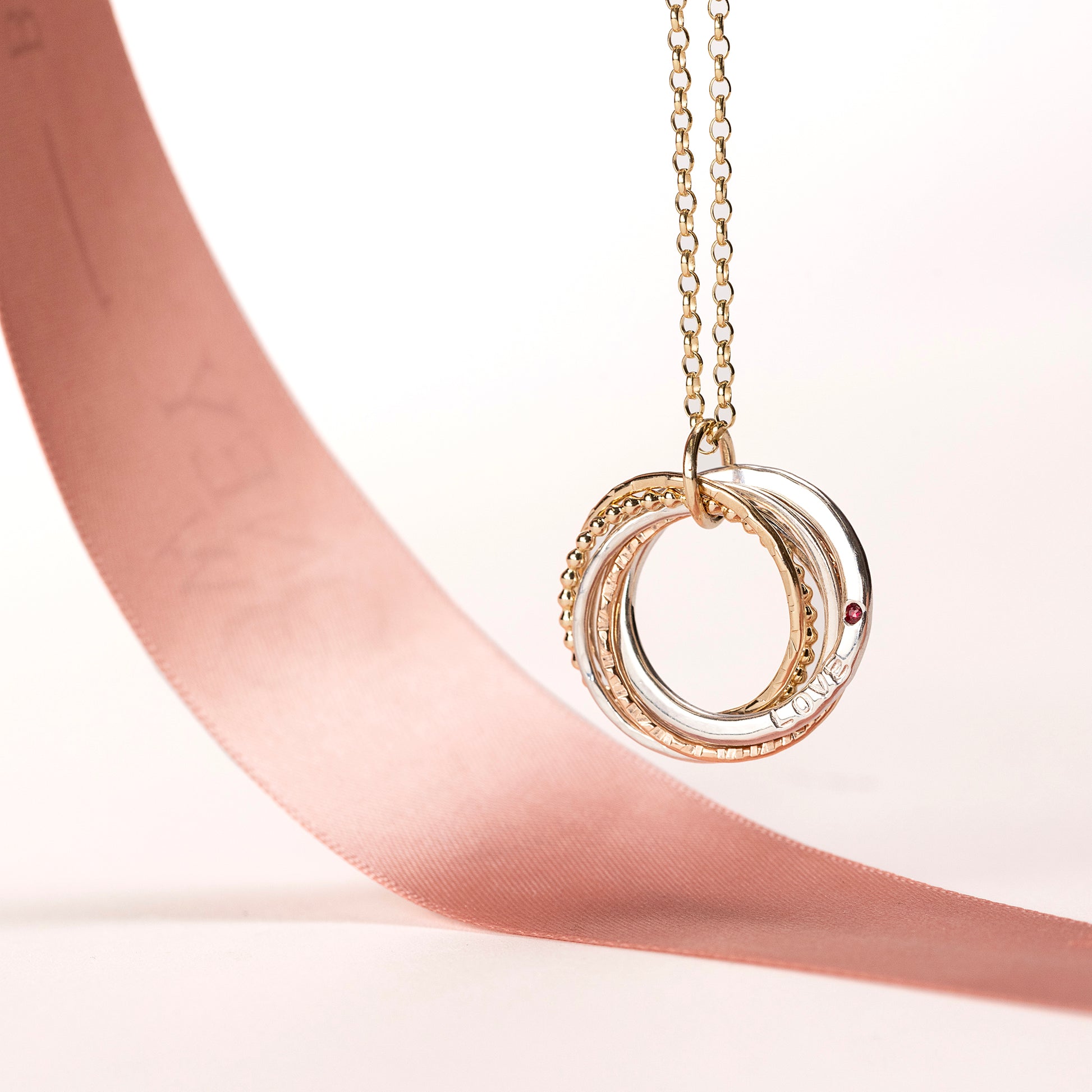 Personalised 60th Birthday Birthstone Necklace - 9kt Gold - Rose Gold - Silver - The Original 6 Links for 6 Decades Necklace