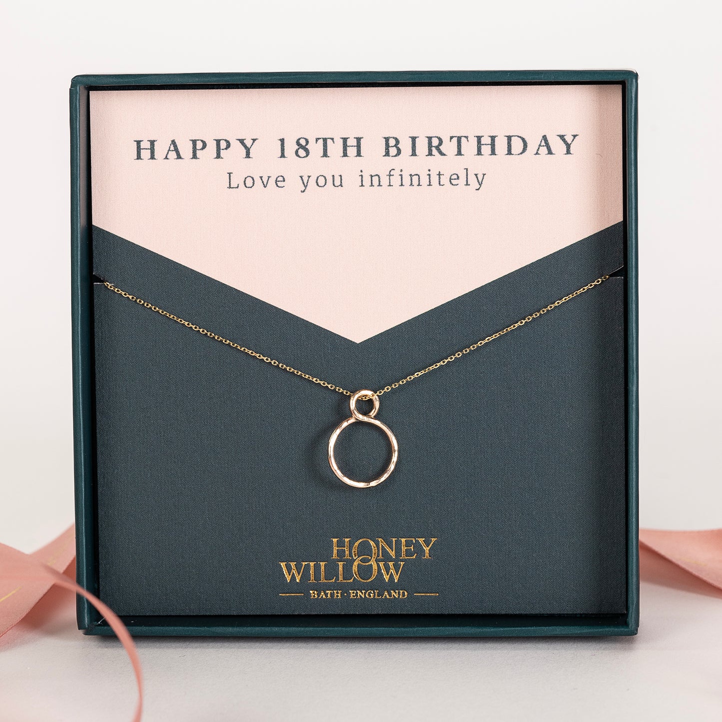 18th Birthday Gift - Petite Infinity Necklace - 9kt Gold