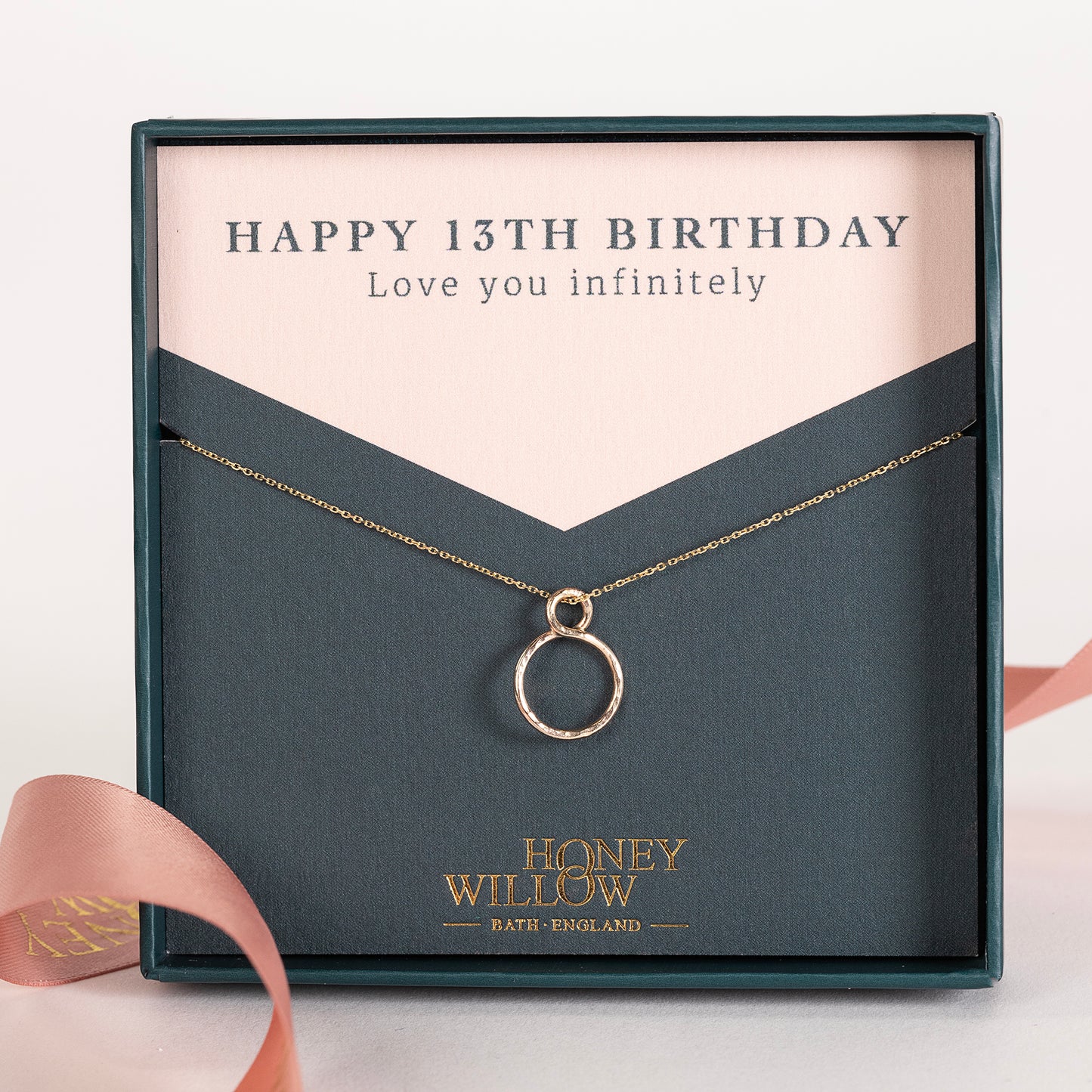 13th Birthday Gift - Petite Infinity Necklace - 9kt Gold