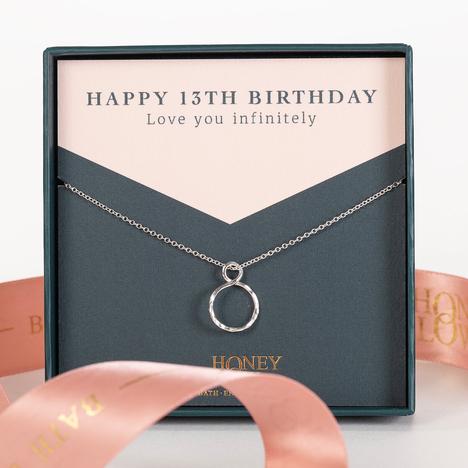 13th Birthday Gift - Petite Infinity Necklace - Silver