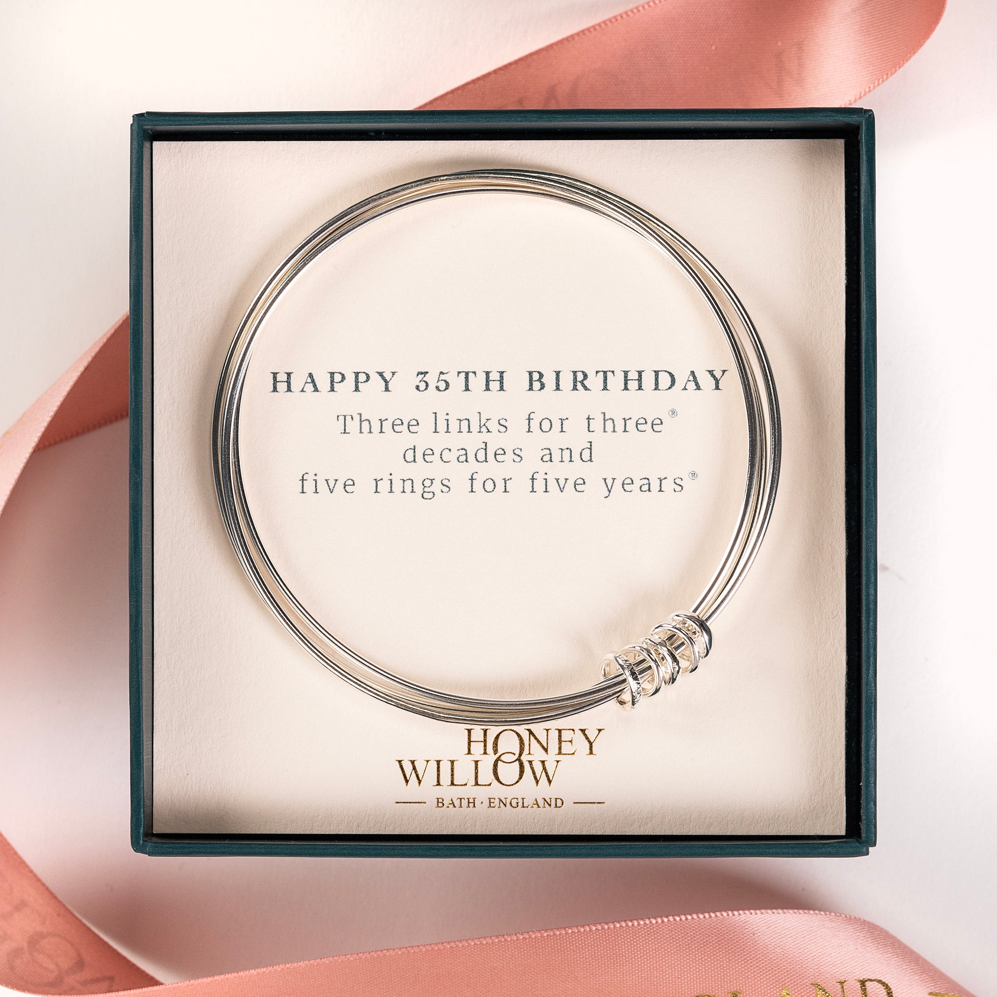 35th Birthday Gift - Triple Linked Bangle