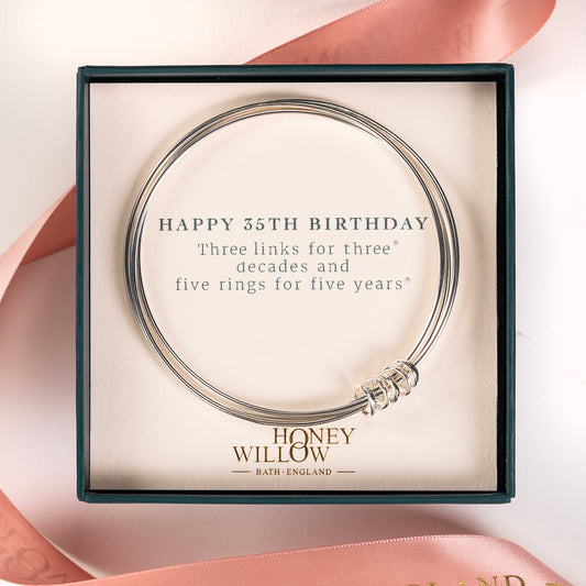 35th Birthday Gift - Triple Linked Bangle