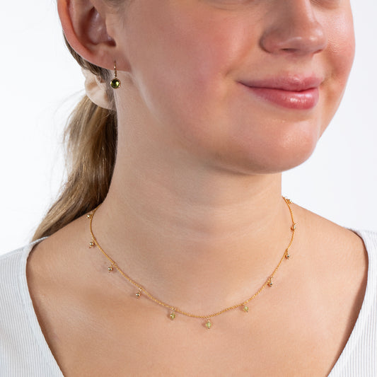 Birthstone Choker Necklace - Silver & Gold