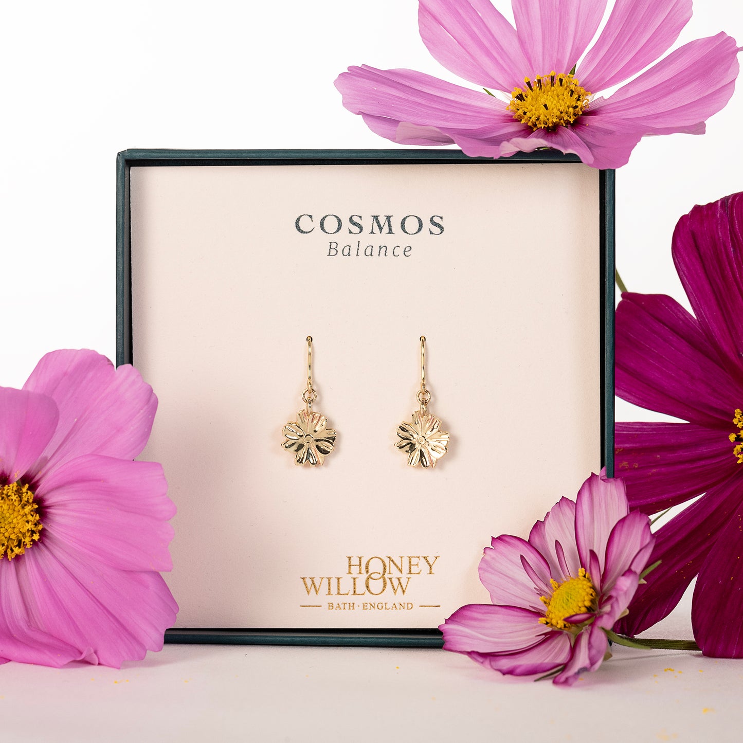 Cosmos Flower Earrings - Balance - 9kt gold