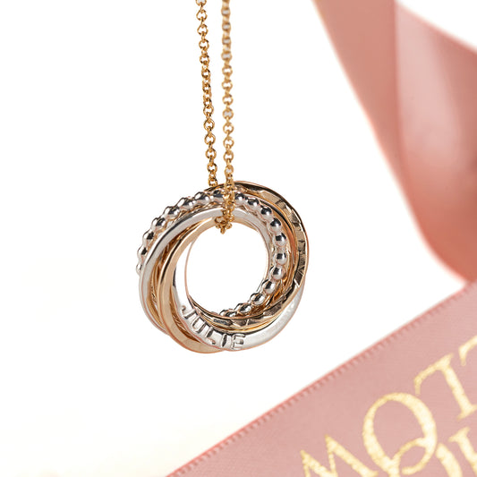 Personalised 6th Anniversary Necklace - The Original 6 Rings for 6 Years - Petite Silver & Gold