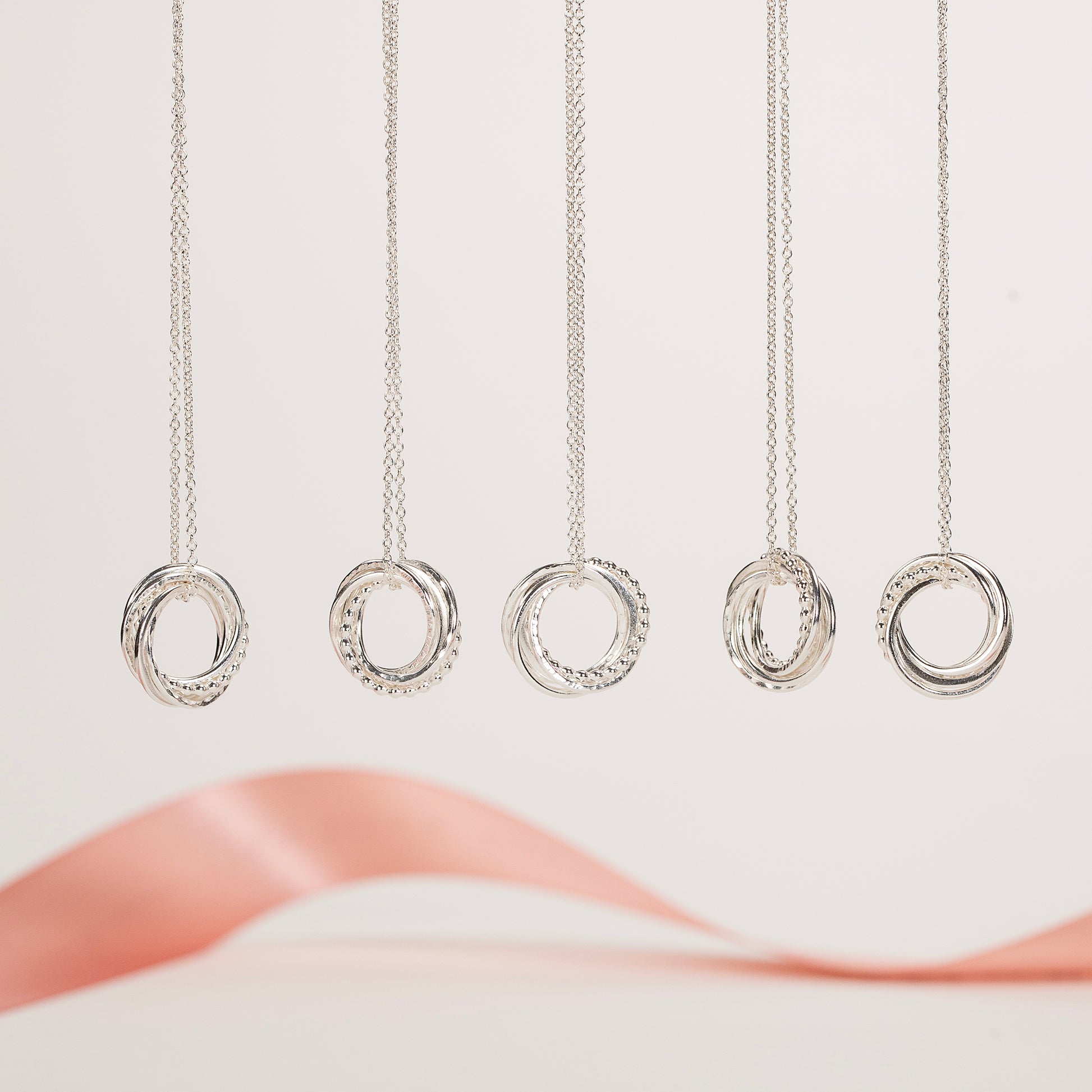 5 Friends Necklaces Matching Set - Petite Silver Necklaces