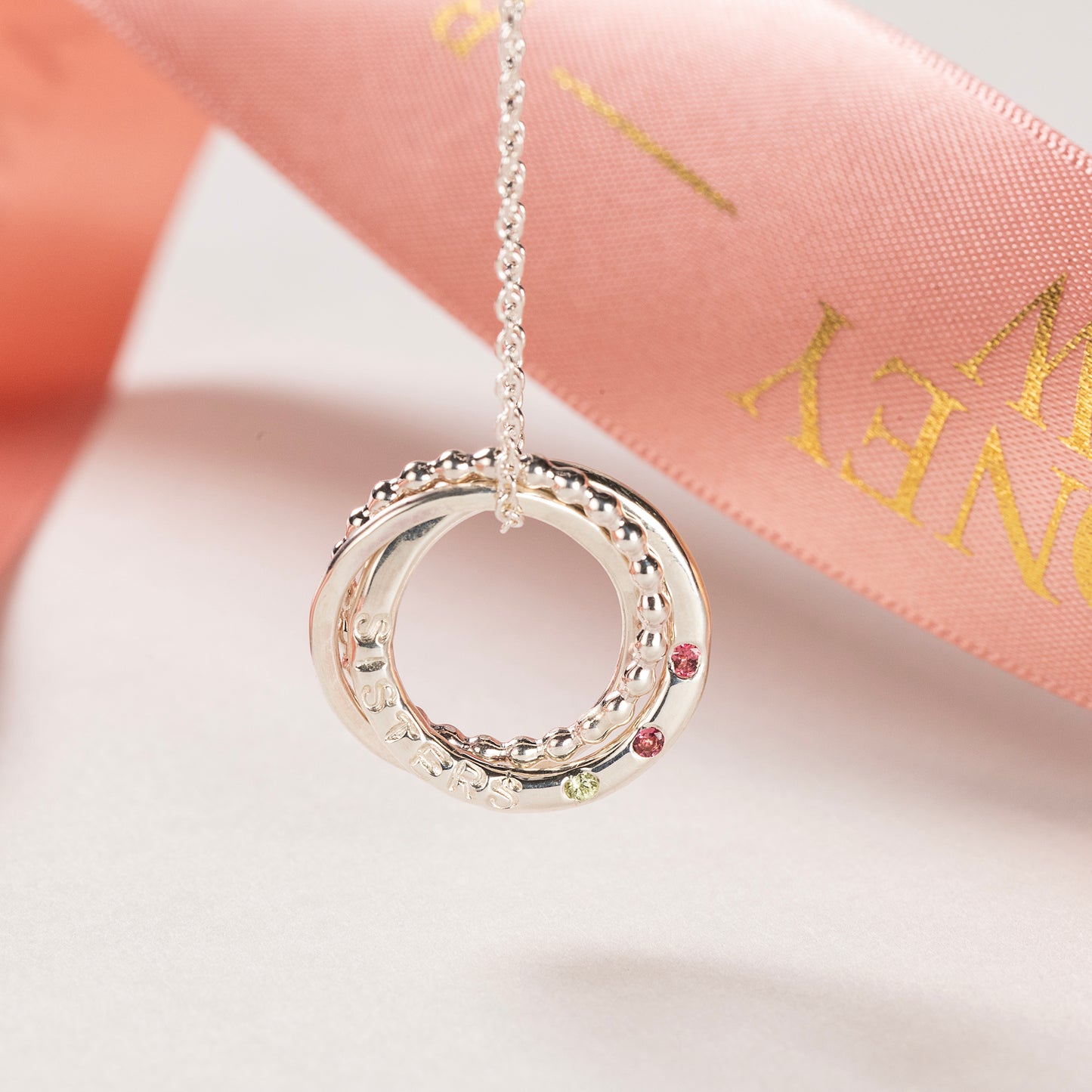 Personalised 3 Sisters Necklace - Petite Silver - Linked for a Lifetime