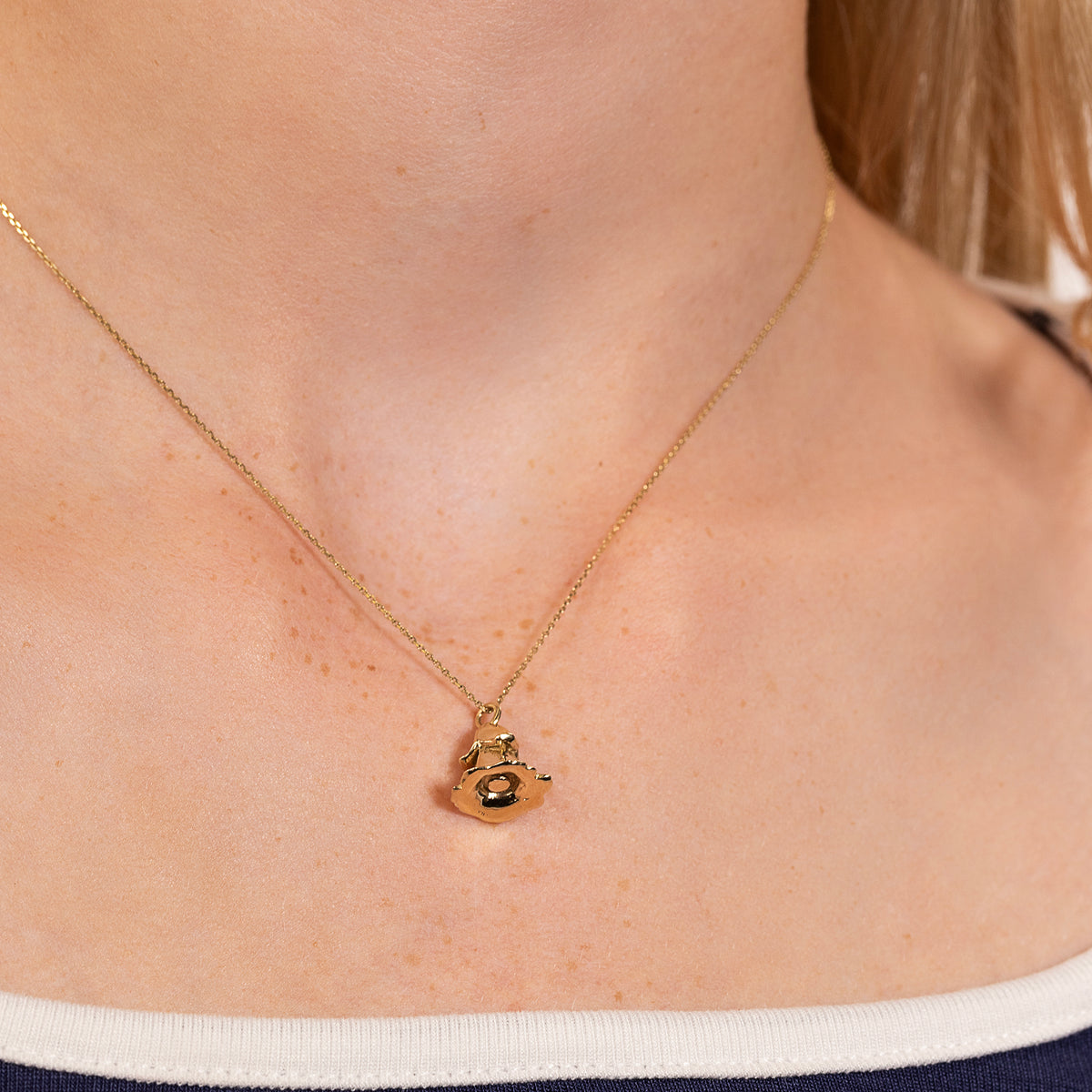 11 Year Work Anniversary Gift - Morning Glory Flower Necklace - 9ct Gold