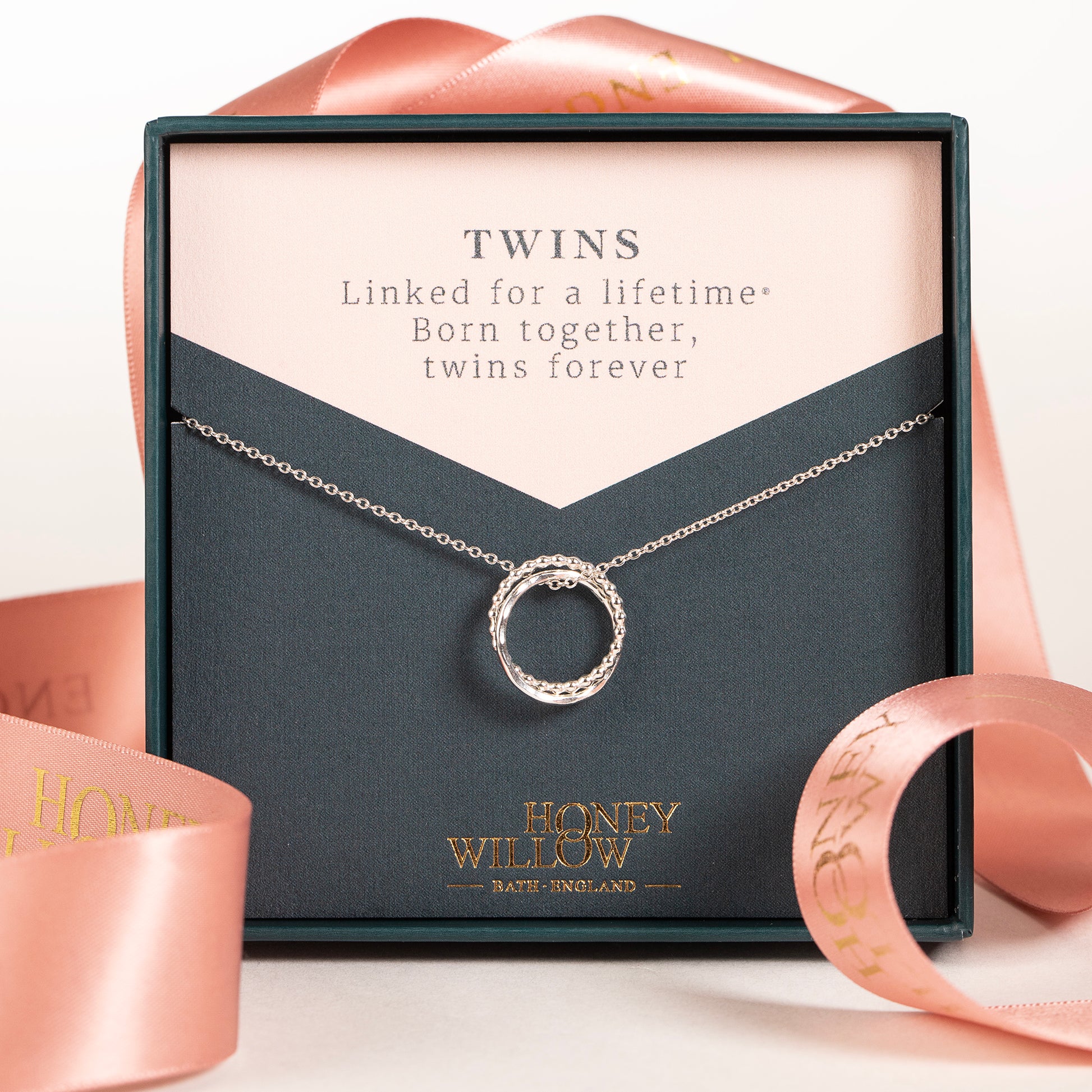 Twins Necklace - 2 Links for 2 Twins - Petite Silver